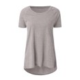 thumbnail image 4 of AherBiu Hauts d'Été pour Femmes T-Shirt à Manches Courtes Col Ras du Cou Décontracté Tuniques Amples Haut à Porter avec des Leggings, 4 of 5