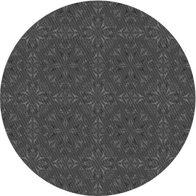 Ahgly Company Tapis Rond Lavable en Machine Intérieur Transitionnel Gris Foncé, 6 Pieds Rond