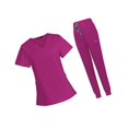 thumbnail image 4 of facefd Female Scrub Set Nurse v neckline Machine Washable Short Sleeves Suit S Rose Red, 4 of 8