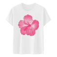 thumbnail image 4 of LUOGENLI T-shirts pour Femme pour Femmes Mode Décontractée Chemises Imprimées Col Rond Manches Courtes T-Shirt Hauts Tunique Blouse T-shirts Vintage pour Femmes T-Shirt Graphique Vêtements d'Été Blanc P, 4 of 4