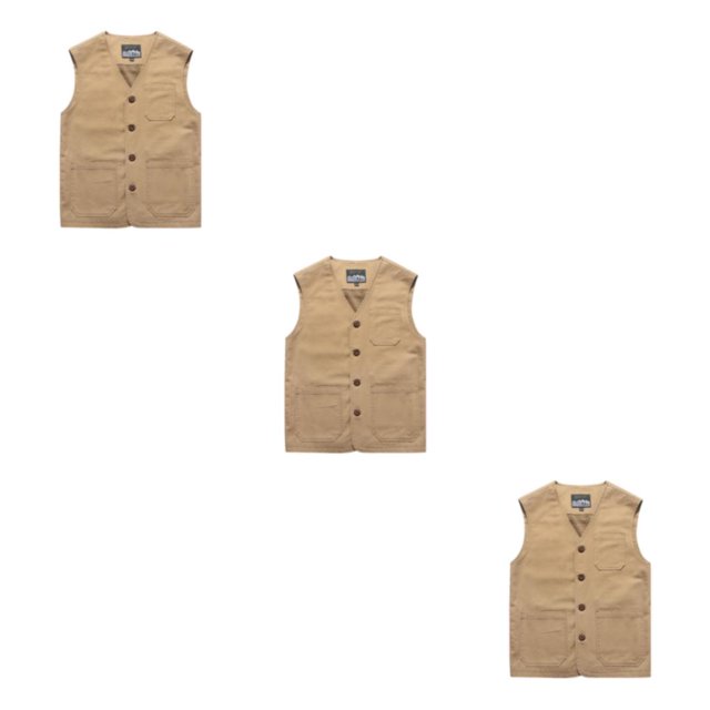 Youkk Classic And Versatile Dad Wear Waistcoat With Multiple Pockets Multi-pockets khaki L 3Set