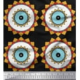 thumbnail image 1 of Soimoi Black Moss Georgette Fabric Marigold Geometric Decor Fabric Printed Yard 42 Inch Wide, 1 of 5