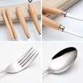 thumbnail image 4 of 3PCS Stainless Steel Flatware Tableware Cutlery Set with Beech Handle Include Fork Spoon Chopsticks Case, 4 of 7
