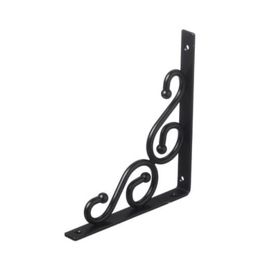 7"x8" Black Decorative Bracket Swirl 1 Piece