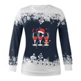 thumbnail image 3 of Chandails à Capuchon pour Adolescentes T-shirt Imprimé d'Hiver pour Femmes Manches Longues Blouse Col Rond Hauts Décontractés Chandails en Molleton Mignons en Liquidation, 3 of 3