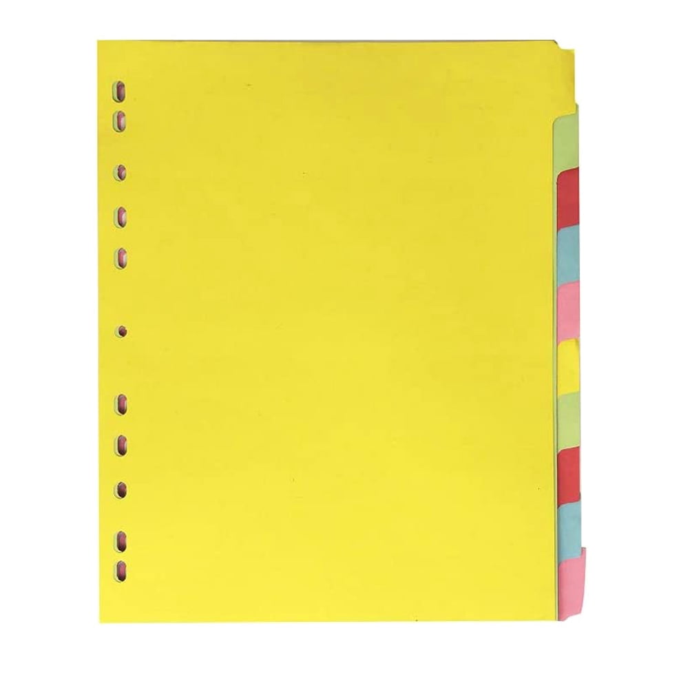 MIANGASTORE 12 Pcs Format A4 Coloré Séparateur d'Index à 11 Trous Catégorie Page Onglet Cartes d'Indexation