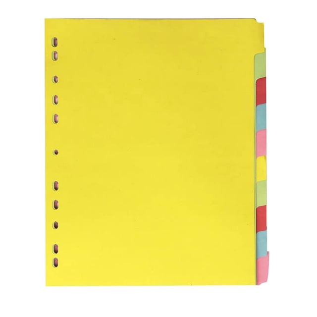 MIANGASTORE 12 Pcs Format A4 Coloré Séparateur d'Index à 11 Trous Catégorie Page Onglet Cartes d'Indexation