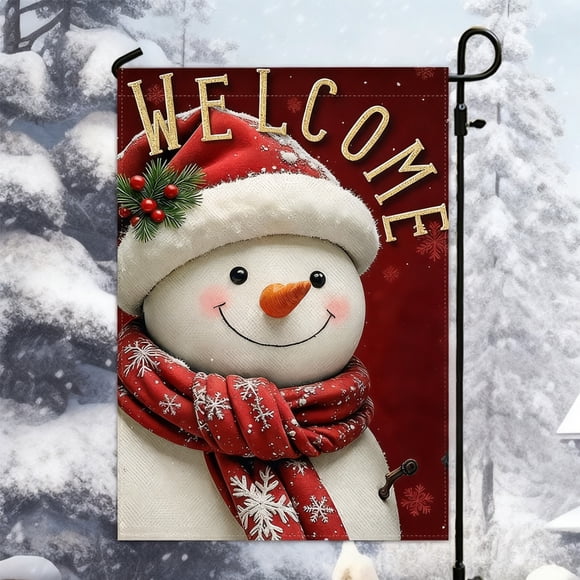 CREATITOY Drapeau de Jardin de Noël Décoration de Cour Extérieure Motif Festif Résistant aux Intempéries Idéal pour la Décoration des Fêtes au Jardin Entrée de la Maison et Fournitures Festives d'Extérieur