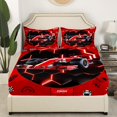 thumbnail image 2 of YST Red Race Car Bed Sheets Queen Neon Honeycomb Racing Car Games Bedding Set For Kids Boys Teen,Racing Helmet Wheel Checkered Flag Fitted Sheet Soft Breathable Fitted Bed Sheets, 2 of 4