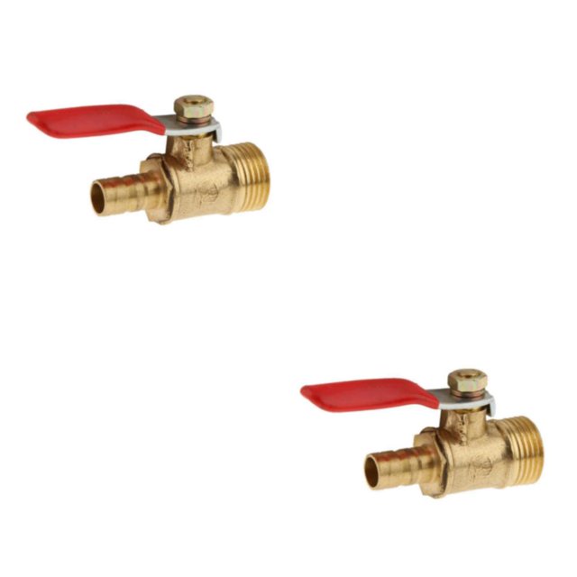 ZheElen Vanne à Boisseau Sphérique en Laiton Fileté Polyvalent pour de Multiples Utilisations 3 interface 16mm 8mm Rouge 2Set