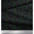 thumbnail image 2 of Soimoi Black Poly Georgette Fabric Leaves & Filigree Damask Decor Fabric Printed Yard 52 Inch Wide, 2 of 3
