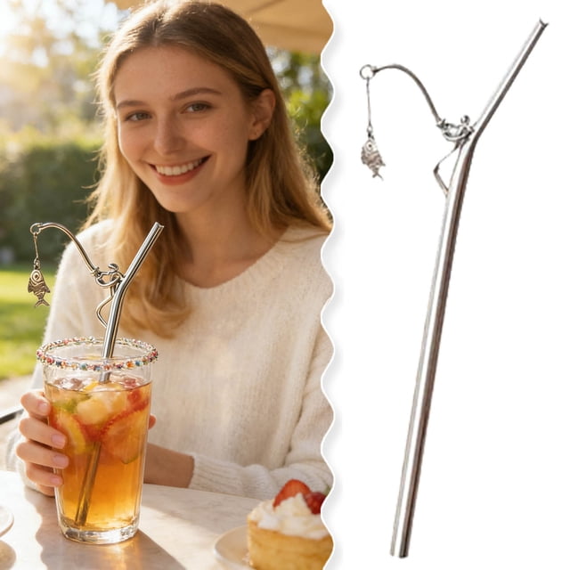 BotaniNest en Forme de Tige Réutilisable pour Boire et Nouveauté en Silicone avec Brosse de Nettoyage