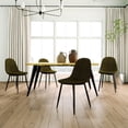 thumbnail image 3 of Homy Casa Modern Rectangular 5-Piece Dining Set for Dining Room, Faux Wood Table with 4 Upholstered Chairs, 3 of 12