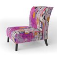 thumbnail image 3 of Designart « Cubisme Déchaîné Expressions Roses » Fauteuil d'Appoint Rembourré Cubisme Rose - Fauteuil Moderne pour Salon, 3 of 7