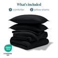thumbnail image 4 of Bare Home Down Alternative Comforter Set - 3-Pieces - All Seasons - Oversized King, Heather Black, 4 of 5