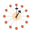thumbnail image 3 of Elodie Round Ball Wall Clock Quiet Mid Century for Living Room Kitchen Decor Clocks Orange Ball, 3 of 8
