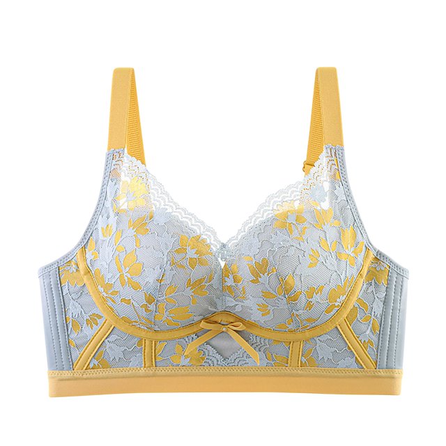 XZNGL Women Ethnic Style Comfortable Without Steel Rings Characteristic Pattern Magnetic Small Chest Collection Underwear Desire Sexy Bra