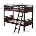 thumbnail image 2 of Costway Lit Superposé Simple sur Simple Convertible en 2 Lits Individuels en Bois Espresso, 2 of 10