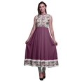thumbnail image 1 of Bimba Kurtis Indiennes Florales Magenta Foncé pour Femmes, Anarkali Prête à Porter Unie, Robe Imprimée Kurti Indienne Petite, 1 of 6