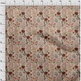thumbnail image 4 of oneOone Polyester Spandex Brown Fabric Floral Retro Craft Projects Decor Fabric Printed By The Yard 56 Inch Wide, 4 of 5