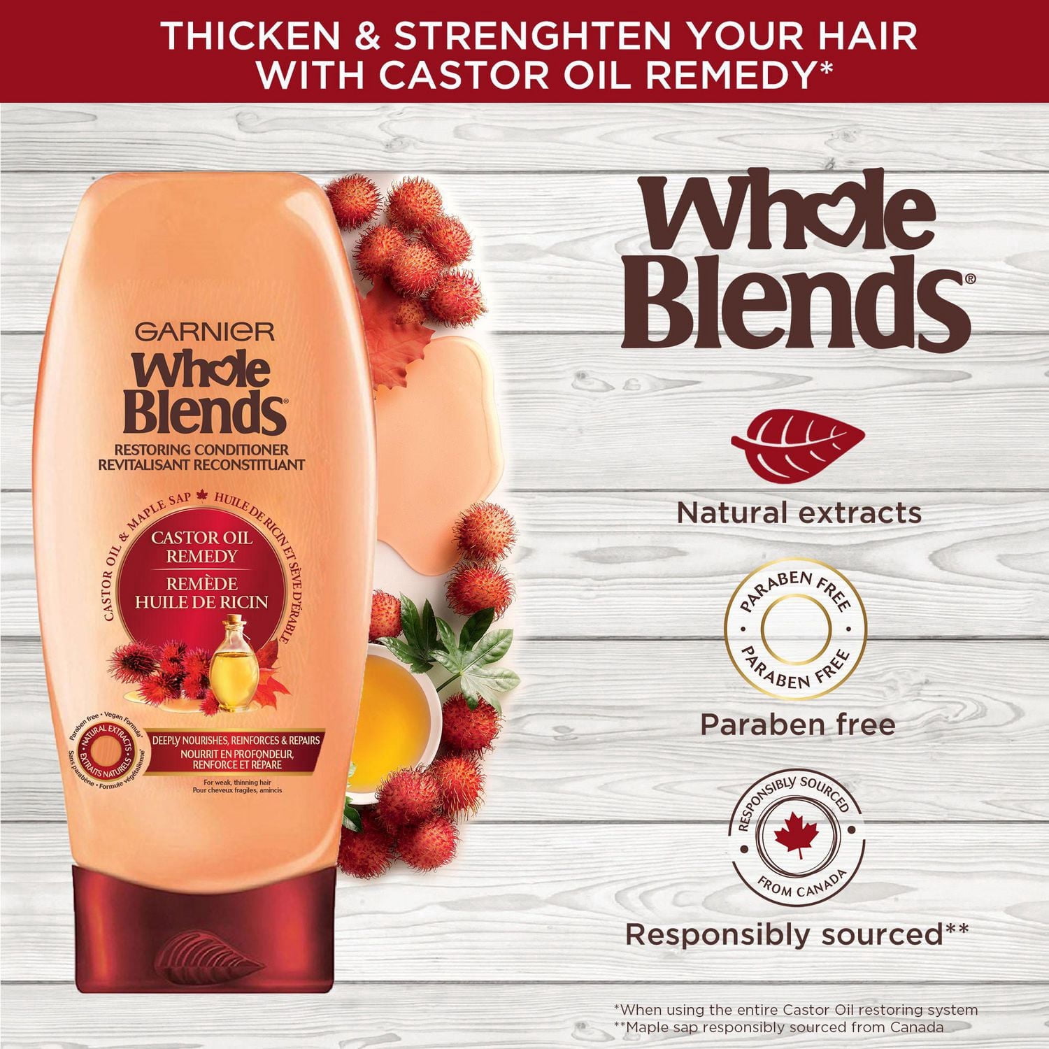 Garnier Whole Blends Remède à l'Huile de Ricin Revitalisant