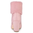 thumbnail image 3 of Unique Bargains Bottines à Talon Bloc en Fausse Fourrure à Bout Rond pour Femmes, 3 of 6