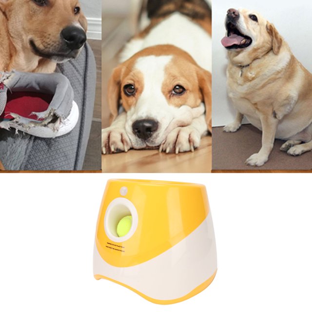 Automatic Tennis Ball Launcher, Interactive Dog Ball Thrower With Three Range, Dog Ball Thrower With 3 Balls Ball Launcher For Dogs That Love Fetch