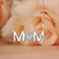 thumbnail image 3 of JeenMata MOM Pendant Necklace - Moissanite - April Birthstone in 18K White Gold over Silver, 3 of 9