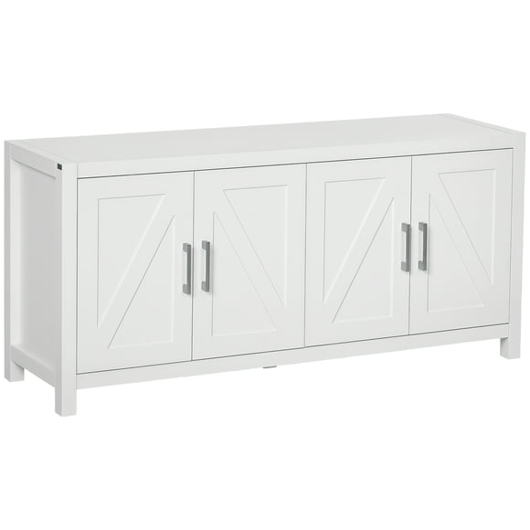 HOMCOM Buffet de Cuisine Style Ferme Meuble Télé pour Téléviseurs jusqu'à 65 Pouces Blanc
