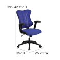 thumbnail image 3 of Scranton & Co Chaise de Bureau en Maille à Dossier Haut, Bleu, 3 of 6