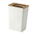 thumbnail image 2 of Bamboo Lid Trash Can Wastebasket Anti Skid Garbage Container Bin Durable Rectangular for Kitchen Bathroom Office Indoor Bedroom Large, 2 of 8