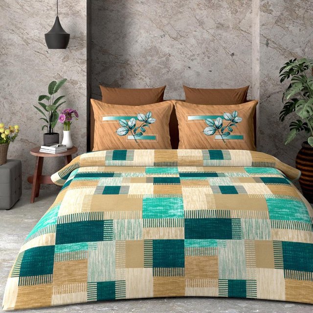 DreamNest Ensemble de Literie en Pur Coton - Brun