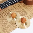 thumbnail image 3 of EXHUMKY 1 Pair Hand Held Cymbals Golden Finger Cymbals for Rhythm Development in Children and Beginners, 3 of 7