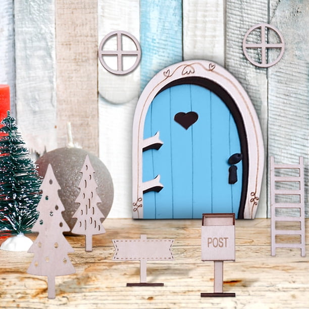 Accessoire Jardin Porte De Fées Porte De Fée Miniature En Bois – Déco Jardin Et Arbre – 10 Cm, Réaliste, Pour Pelouse, Cour Ou Pot