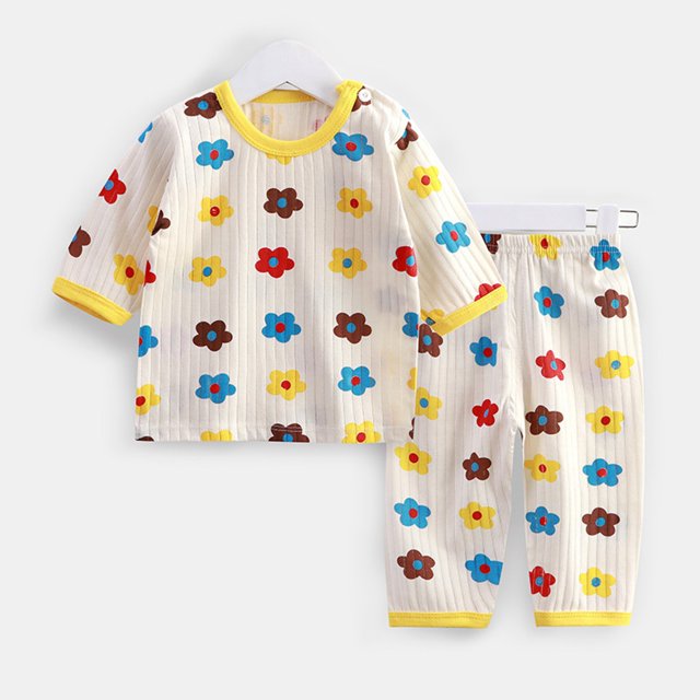 Ensemble de Pyjama pour Enfants, Chandail à Enfiler à Col Rond, Doux, d'Été, Pyjamas, Tenue de Nuit, Pyjamas pour Filles, Taille 5-6 Ans