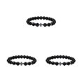 thumbnail image 3 of maskred Gifts Unisex Bracelets With Exquisite Beads For Thoughtful Presents Exquisite glossy black 3Set, 3 of 6