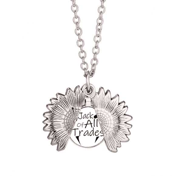 Jack Of All Trades Art Deco Fashion Sunflower Necklace Pendant Locket Jewelry