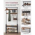 thumbnail image 3 of VASAGLE Coat Rack, Hall Tree with Shoe Bench for Entryway, Entryway Bench with Coat Rack, 4-in-1, 3 of 7