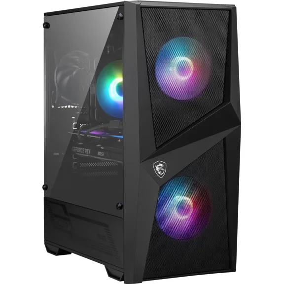 MSI Codex R2 Ordinateur de Bureau de Jeu, Intel Core i7-14700F, NVIDIA GeForce RTX 5060, 32 Go de RAM DDR5, SSD 2 To, PUS 650 W Or, Wi‐Fi 6E, Windows 11 Famille, avec Clavier et Souris de Jeu MSI