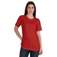 thumbnail image 1 of Inkmeso T-Shirt Basique à Col Rond pour Femmes, Manches Courtes, Coupe Régulière, Long Tee, Haut d'Entraînement, 1 of 8