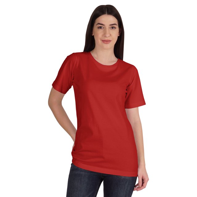 Inkmeso T-Shirt Basique à Col Rond pour Femmes, Manches Courtes, Coupe Régulière, Long Tee, Haut d'Entraînement