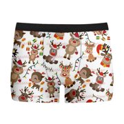 FhsagQ Underwear Mens Underwear Boxers Briefs White Cotton Male Christmas Day Printed Underwearny Fitting Mid Waist Briefs Men's Underwear with Pouch Pocket White L