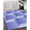 thumbnail image 3 of Ahgly Company Tapis d'Intérieur Lavable en Machine Rectangle Transitionnel Jeans Bleu, 2 Pieds x 5 Pieds, 3 of 7