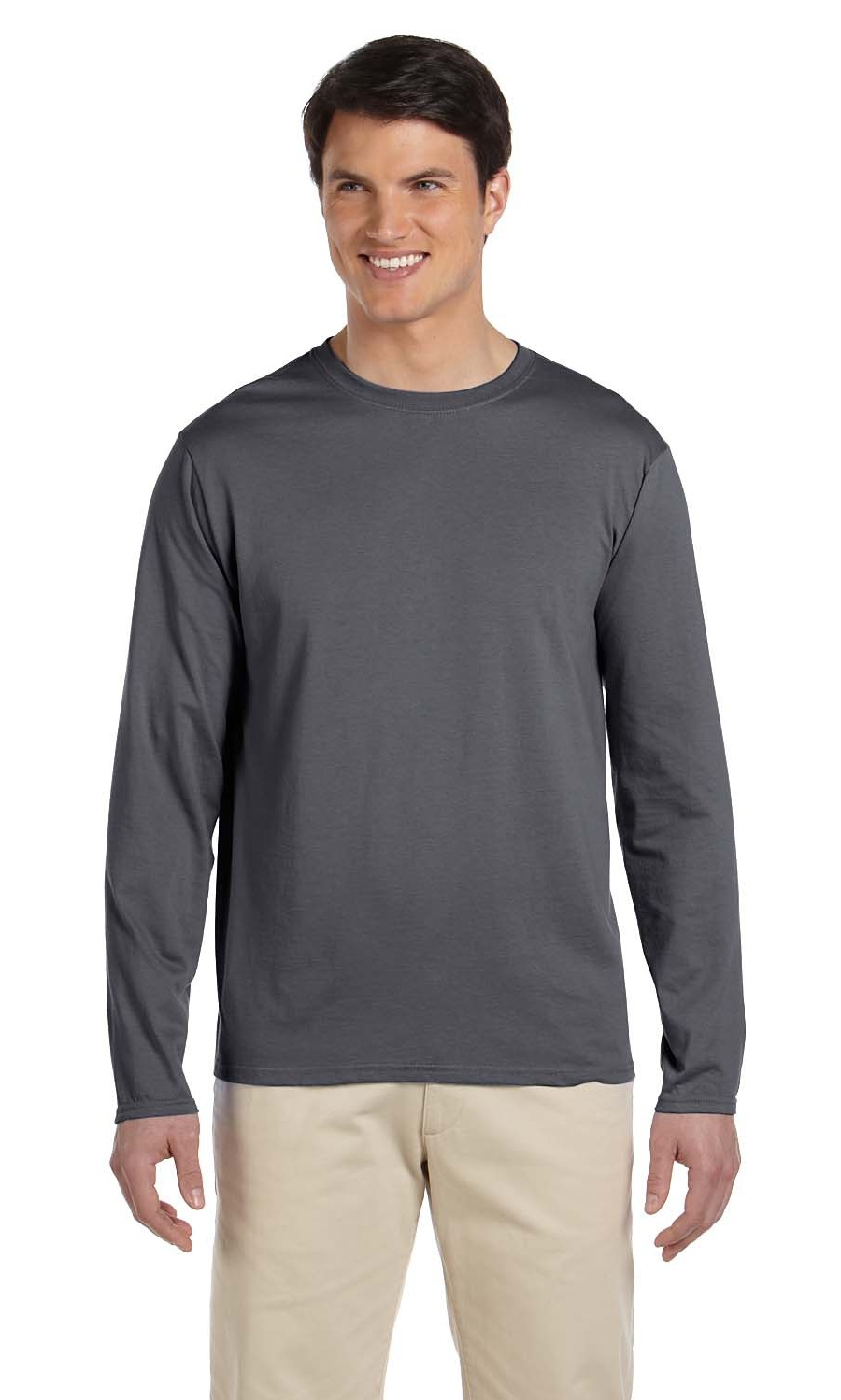 Gildan T-Shirt à Manches Longues 45 oz pour Adulte Softstyle - Charbon - m