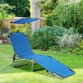 thumbnail image 2 of Gymax Chaise Longue Pliable Réglable pour Extérieur Plage Patio Piscine avec Pare-Soleil, 2 of 10