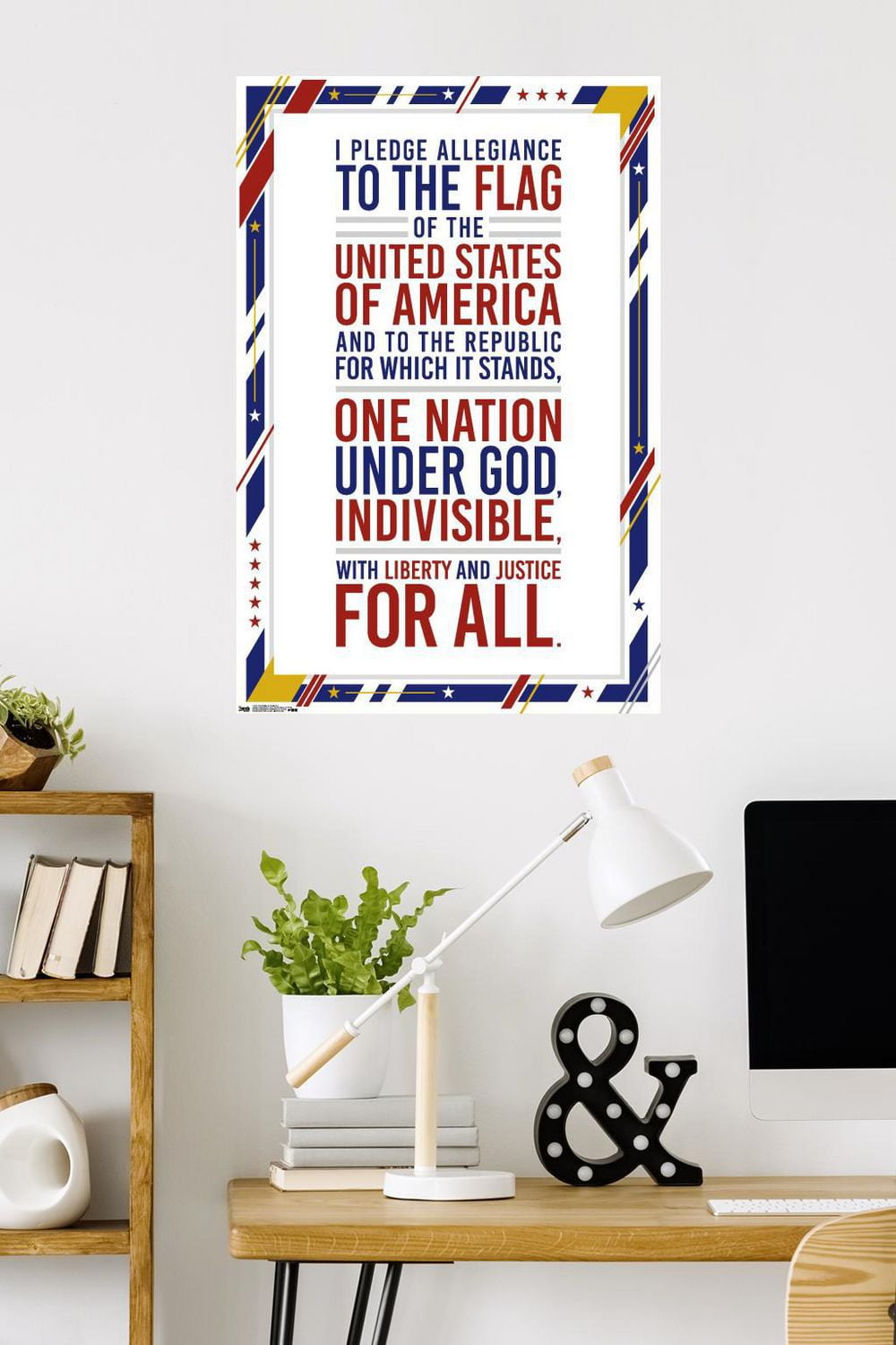 The United States Of America - Pledge Of Allegiance Wall Poster, 22.375" x 34"