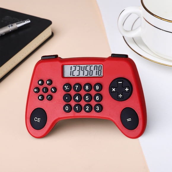 Calculatrice en Forme de Manette à 8 Chiffres, Calculatrice de Bureau pour le Bureau, Calculatrice Portable pour Étudiants, Gadget au Design Amusant et Original, Calculatrice Compacte et Légère, Outil de Budgétisation pour les Devoirs, Compagnon d'Étude et de Travail