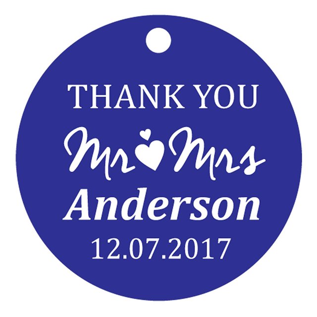 100 PCS Mr & Mrs Personalized Wedding Favor Gift Paper Tags Thank You Custom Made Hang Tags