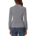 thumbnail image 3 of INSPIRE CHIC Chemise Élégante à Manches Longues Col en V pour Femmes, Gris, 3 of 6