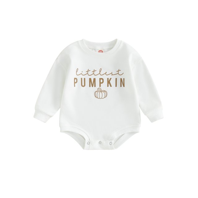 SUNSIOM Baby Halloween Rompers Newborn Letter Print Long Sleeve Bodysuit Infant Loose Fit Jumpsuits
